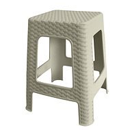 MEGA PLAST Taburet II zahradní polyratan, cappucino 45 x 35,5 x 35,5cm - Zahradní stolička