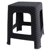 MEGA PLAST Taburetka II záhradná polyratan, antracit  45 × 35,5 × 35,5 cm - Záhradná stolička