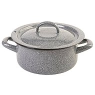Metalac Kámen, shallow enamelled ‘Klasik’ saucepan with lid, 12 cm, 0.75 l - Casserole Pot