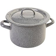 Metalac Stein, tiefer emaillierter Topf Klasik mit Deckel 20 cm, 4 l - Topf