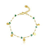 Meucci Bracelet with Charms Green, gold - Bracelet