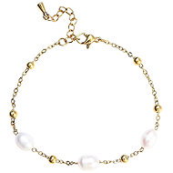 Meucci Adjustable Bracelet with River Pearls and Beads, Gold - Bracelet