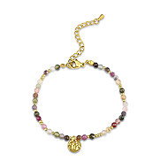 Meucci Adjustable Bracelet with Coloured Beads, Gold - Bracelet