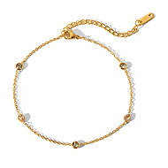 Meucci Adjustable Bracelet with Five Stones, Gold - Bracelet
