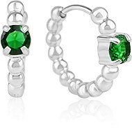 Meucci Náušnice Bubliny se zeleným zirkonem - Earrings