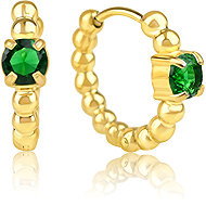 Meucci Bubble Earrings with Green Zircon Gold - Earrings