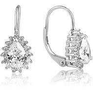 Meucci Silver Drop Dangle Earrings with Zircons (Ag 925/1000, 3g) - Earrings