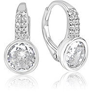 Meucci Silver Rosa Dangle Earrings with Zircons (Ag 925/1000, 3g) - Earrings