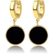 Meucci Visací náušnice Kolo černé gold - Earrings