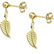 Meucci Visací náušnice Pírko gold - Earrings