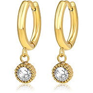 Meucci Visací náušnice s kamínkem gold - Earrings