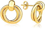 Meucci Náušnice Dvojitý kroužek gold - Earrings