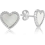 Meucci Náušnice Perleťové srdce - Earrings