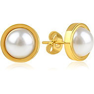 Meucci Náušnice Perlové oko gold - Earrings