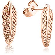Meucci Náušnice Pírko rose gold - Earrings