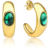 Meucci Náušnice Zelené oko gold - Earrings