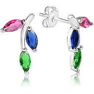 Meucci Silver Earrings Coloured Leaves (Ag 925/1000, 3g) - Earrings
