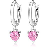 Meucci Silver Earrings Pink Heart (Ag 925/1000, 3g) - Earrings