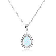 Meucci Silver OPAL DROP Pendant with Zircons, White, without Chain (Ag 925/1000, 3g) - Charm