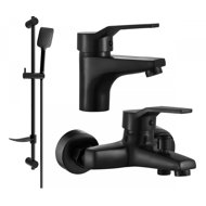 MEXEN Caro DF62 SET bath and basin mixer, black (746603DF62-70) - Tap