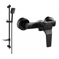 MEXEN Caro DF62 shower mixer with accessories, black (74664DF62-70) - Shower Set
