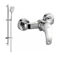 MEXEN Fabia DB62 shower mixer with accessories, silver (74654DB62-00) - Shower Set