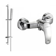 MEXEN Fabia DB72 shower mixer with accessories, silver (74654DB72-00) - Shower Set