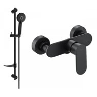 MEXEN Milo DF40 shower mixer with accessories, black (7134R40-70) - Shower Set