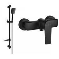 MEXEN Lynx DF62 shower mixer with accessories, black (74594DF62-70) - Shower Set