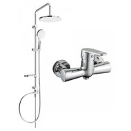 MEXEN Erik shower set with mixer Kama, silver (72540205-00) - Shower Set