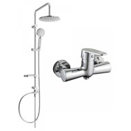 MEXEN Carl shower set with Kama mixer, silver (72540240-00) - Shower Set