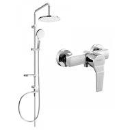 MEXEN Erik shower set with mixer Caro, silver (746640205-00) - Shower Set