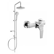 MEXEN Carl shower set with mixer Caro, silver (746640240-00) - Shower Set
