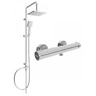 MEXEN Tord Shower Column Including Shower Thermostatic Mixer Kai, Silver (77100200-00) - Shower Set