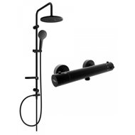 MEXEN Erik Shower Column Including Shower Thermostatic Faucet Kai, Black (77100205-70) - Shower Set