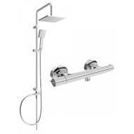 MEXEN Tord Shower Column including Slim Shower Thermostatic Mixer, Silver (77105200-00) - Shower Set