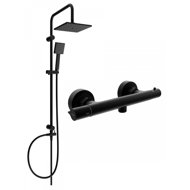 MEXEN Tord Shower Column including Slim Shower Thermostatic Mixer, Black (77105200-70) - Shower Set