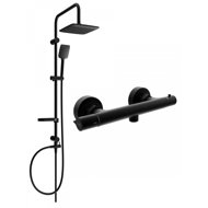 MEXEN Sven shower column including Slim thermostatic shower mixer, black (77105262-70) - Shower Set
