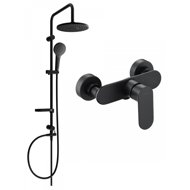 MEXEN Erik shower column including shower mixer Milo, black (71340205-70) - Shower Set