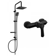 MEXEN Sven shower column including shower mixer Sabre, black (72140262-70) - Shower Set