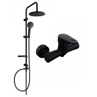 MEXEN Erik shower column including shower mixer Kama, black (72540205-70) - Shower Set
