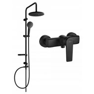 MEXEN Erik shower column including Lynx shower mixer, black (745940205-70) - Shower Set