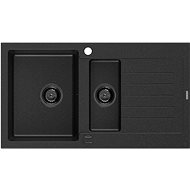 MEXEN Matias granite sink 1.5 900 × 505 mm black/silver - Granite Sink