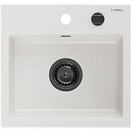 MEXEN Milo granite sink 435 × 410 mm, white - Granite Sink