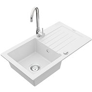 MEXEN Pablo granite sink with mixer Telma, white - Granite Sink