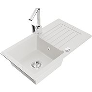 MEXEN Pablo granite sink with mixer Rita, white - Granite Sink