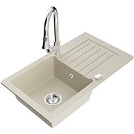 MEXEN Pablo granite sink with mixer Elia, beige - Granite Sink