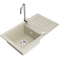 MEXEN Pablo granite sink with mixer Telma, beige - Granite Sink