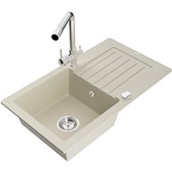 MEXEN Pablo granite sink with mixer Duero, beige - Granite Sink