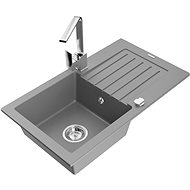 MEXEN Pablo granite sink with mixer Rita, grey - Granite Sink